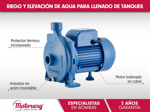 Imagen 3 de 9 de Bomba Centrífuga Motorarg Bc75 0.75 Hp