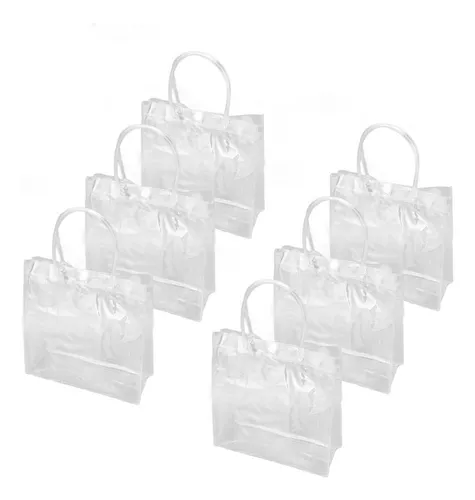 56 bolsas de regalo de PVC transparente, bolsas de regalo de plástico  transparente con asa, bolsa de compras transparente de PVC transparente