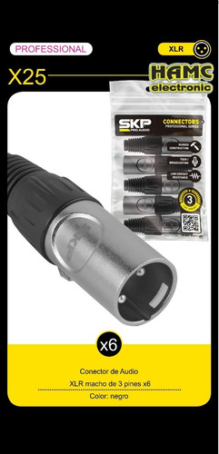 Imagen 2 de 2 de Combo Ficha Canon Xlr Macho Profesional Skp Pro