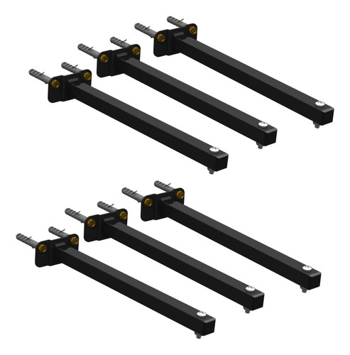 Kit 06 Suportes Refletor Led Base Reta Fachada Haste 50 Cm