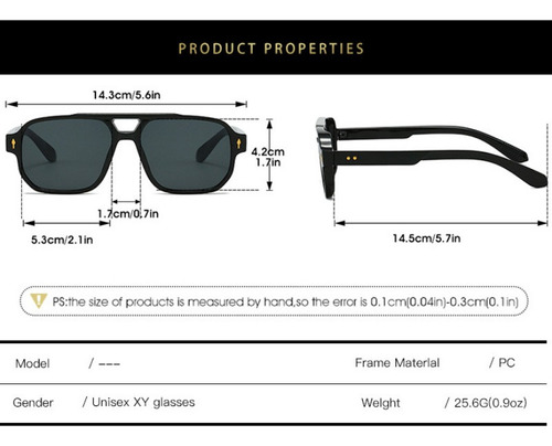 Gafas De Sol Clásicas Retro Con Protección Uv400 Para Hombre