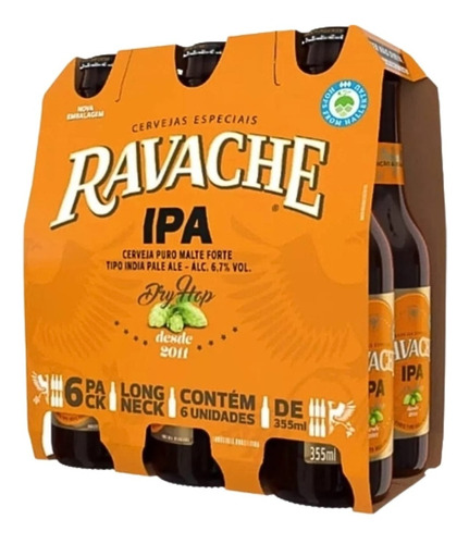 Cerveja Ipa Qualidade Ravache Cervejas Especiais 6x 355ml