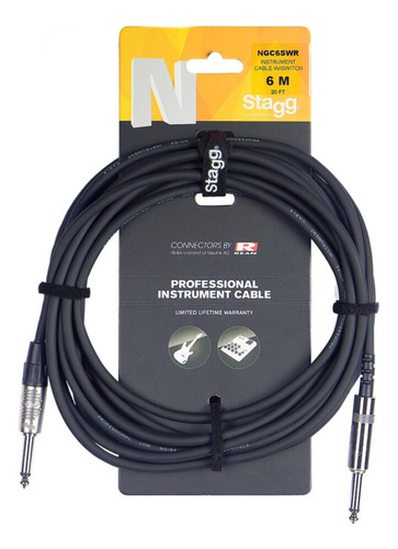 Stagg Ngc6swr Cable De Instrumento 6 Metros Con Mute Switch