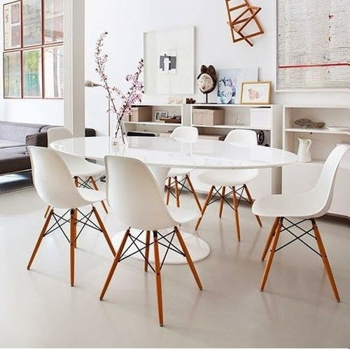 Silla de comedor Garden Life Eames, estructura color blanco, 4 unidades