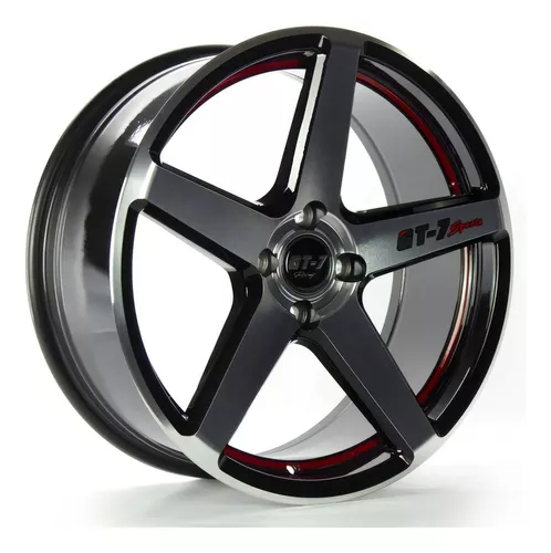 Jogo De Rodas Aro 17\ 4x100 C Spec 2 - Dd Red Line - Gt-7 Cor