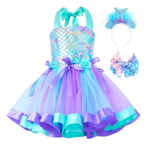 Vestido De Princesa Sirena Para Fiesta De Cumpleaños Para Ni