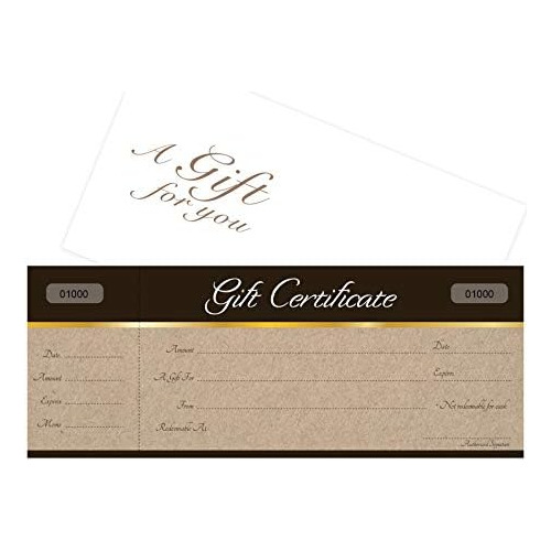 Certificados De Regalo Blanco, Conjunto De 25, Sephia I...