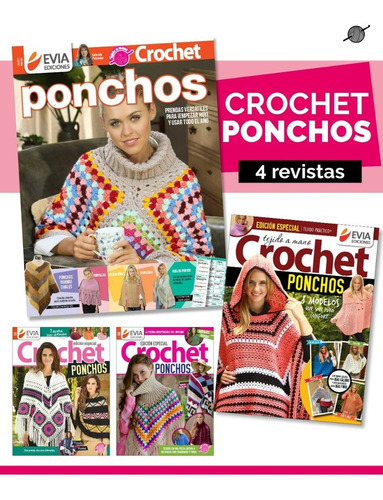 4 Revistas Evia Crochet Ponchos 