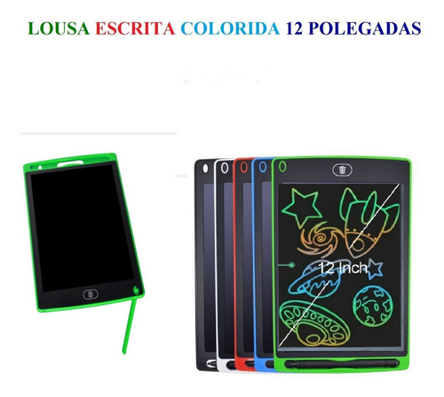 Lousa Digital 12 Polegada  Lcd Infantil P/escrever- Desenhar Cor Verde