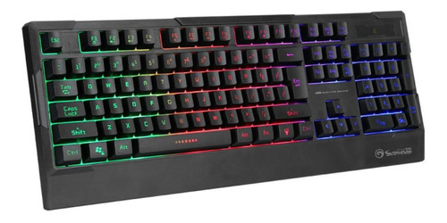 Teclado de membrana Marvo K606 Rainbow RGB para videojuegos