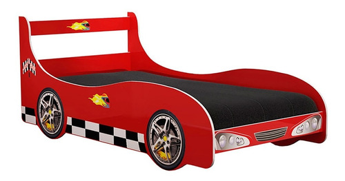 Cama Auto Rally Infantil Con Respaldo Sensacion