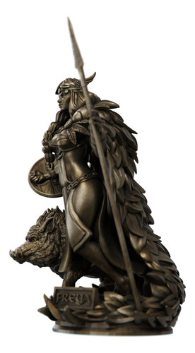Estátua Imagem Freya Mitologia Nórdica - Versão Heróica Cor Cor Ouro Velho