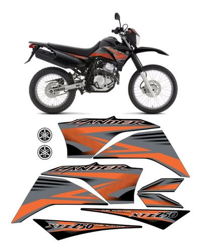 Kit Adesivos Yamaha Lander 250 2012 Preta 10364