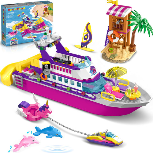 Set De Construcción Hogokids, Barco De Crucero Flotante Con