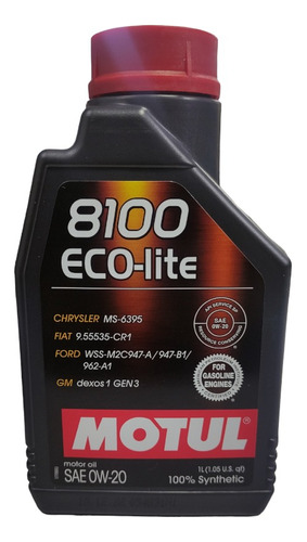 Aceite Motul 8100 Eco Lite 0w-20 100% Sintetico