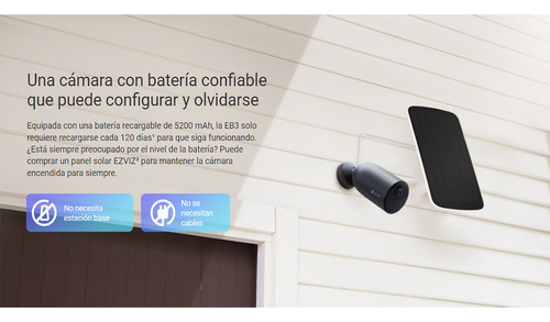 Cámara Seguridad Wifi Inalambrico Eb3 2k Ezviz / Panel Solar
