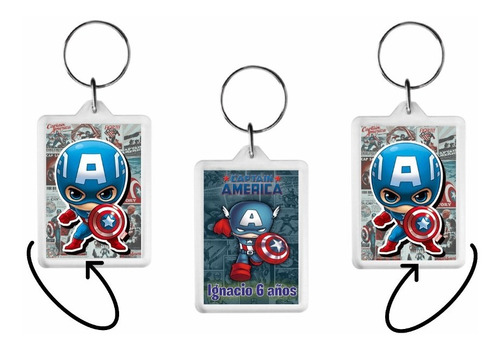 Llaveros Capitán América Avengers Souvenirs X10