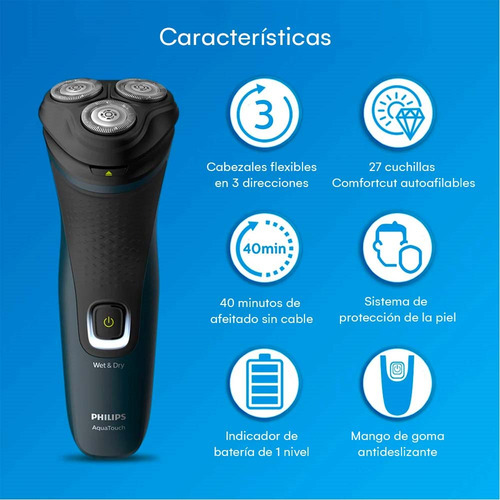 Afeitadora Electricaphilips S1121 Recargable Aquatouch