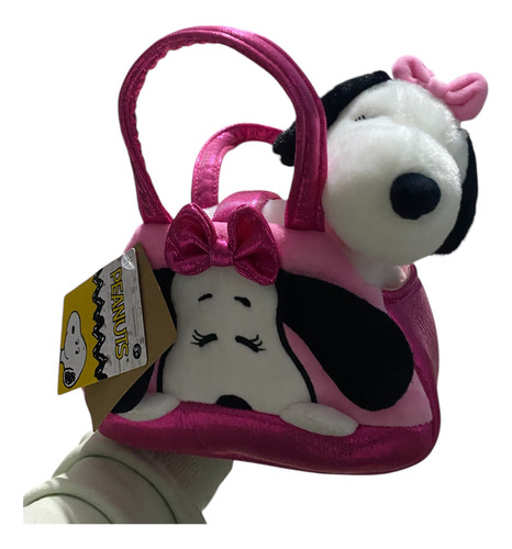 Peluche Aurora Peek A Boo. Snoopy Belle. Bolsita