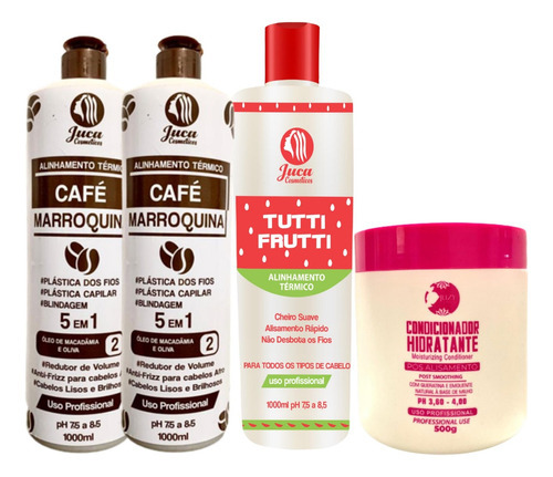 Kit 1l 2 Progressiva Café + 1 Tutti Frutti E 1 Mascara 500g