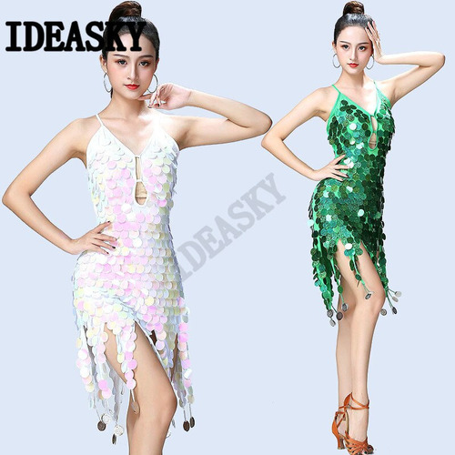 Vestido De Baile Latino For Tango/cha Cha/rumba/samba Con F