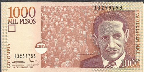 Colombia 1000 Pesos 10 Junio 2011