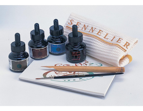 Tinta De Dibujo 30 Ml Verde Amarillento En Botella
