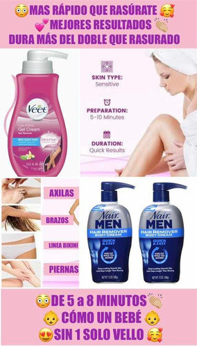 Cremas Depilación Para Hombres Y Mujeres Cara Y Cuerpo