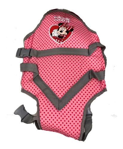 Mochila Porta Bebe Disney Minnie Rosa Y Lunares Rojos 