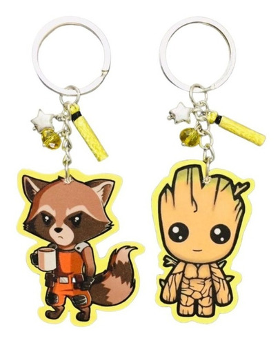 Llaveros Guardianes De La Galaxia (groot Y Rocket) Nu