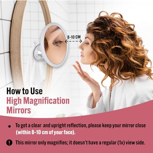 Espejo De Aumento Redondo Mirrorvana 10x Para Aplicar Maquil