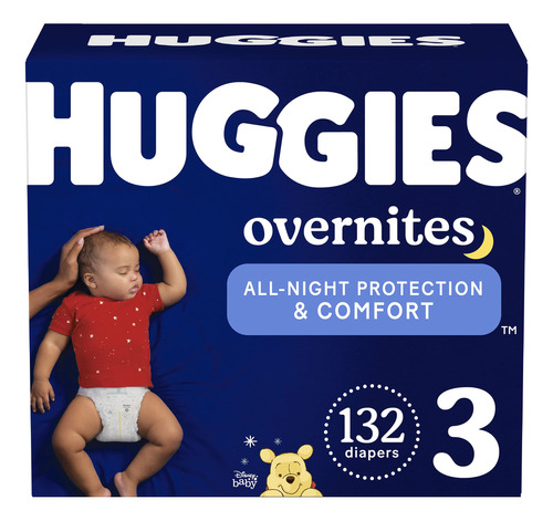 Huggies Overnites - Paales De Beb Nocturno Talla 3, 132 Unid
