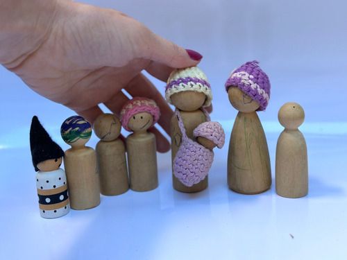 Lote Munecos Madera Montessori Waldorf (Usado)