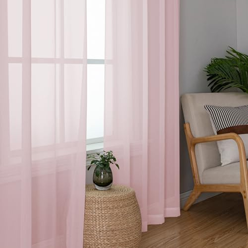 Cortinas Traslúcidas Extralargas De 242 Cm, 2 Paneles
