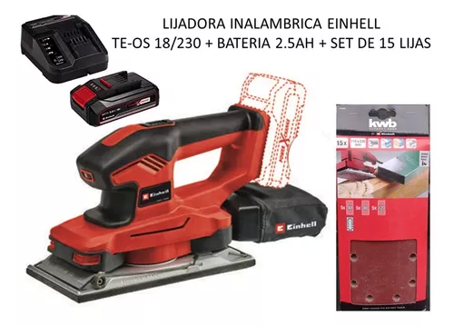 Lijadora Inalámb Einhell Te-os 18/230 +bat 2.5a+car+15 Lijas