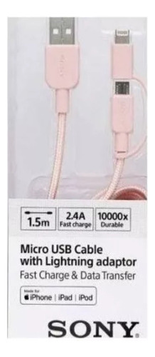 Cable Cargador Sony Usb A Microusb Lightning iPhone iPad.