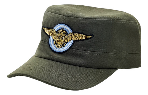 Gorra Aviacion Naval Argentina Armada Militar Bordada Verde Musgo Unico Regulable