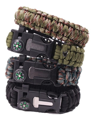 Pulsera Paracord Supervivencia Camping Pedernal De Fuego Xto