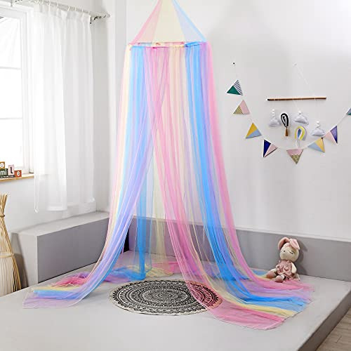 Dosel Malla Protectora De Cama Arcoiris Con Luces Para Niña