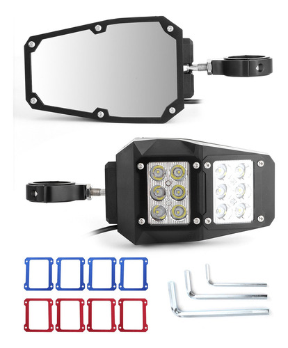 Espejo Retrovisor Ajustable Con Luces Led Polaris Rzr/ranger