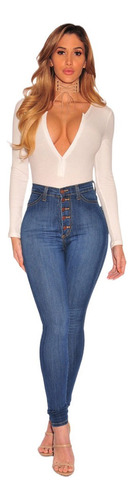 Jeans Talla Grande Mujer Jeans Ajustados Sexy Cintura Alta