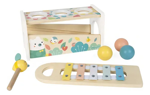 Xilófono Tap Tap Janod Musical, 3 bolas para niños