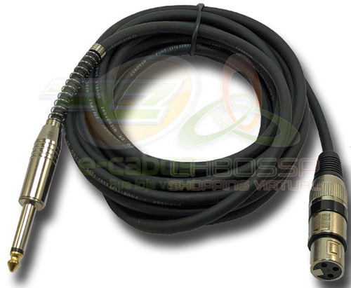 Kit 3 Cabos Microfone Xlr Femea X P10 Macho Mono 10 Metros