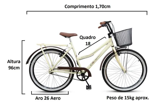 Bicicleta Aro 26 Cai ara Beach Vintage Retro Pneu Com Faixa