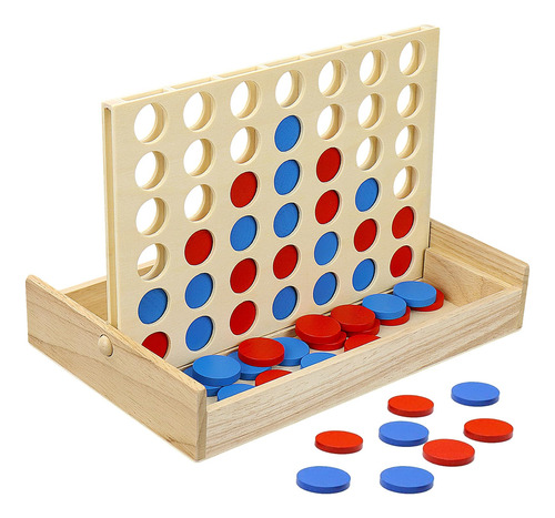 Juego De Madera 4 En Una Fila, Juego De Mesa Plegable Joypr