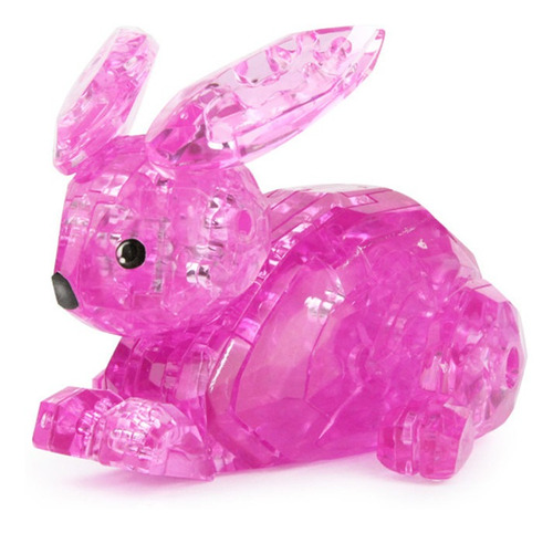 Puzle De Cristal 3d Lindo Conejo Modelo Diy Gadget Bloques B