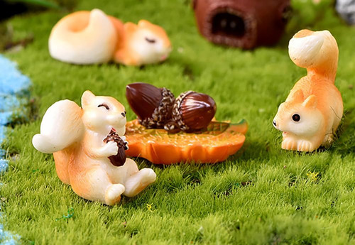 Juego De 20 Figuras En Miniatura De Ardilla, Mini Figuras De