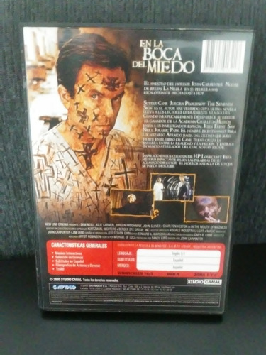 En La Boca Del Miedo - John Carpenter Dvd Original