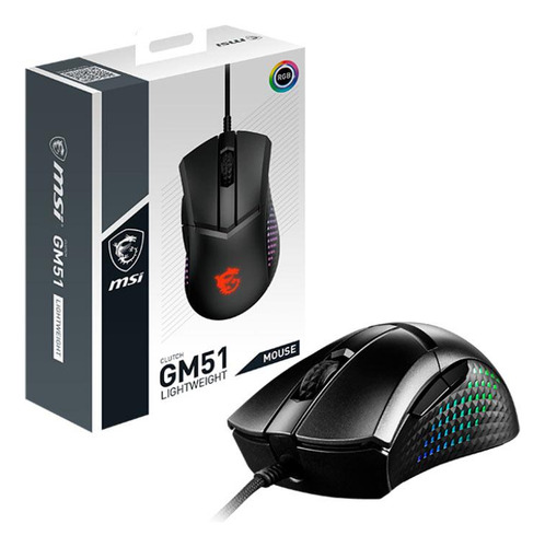 Mouse Gamer Msi Clutch Gm51 Lightweight Rgb Usb 26000dpi 6 B