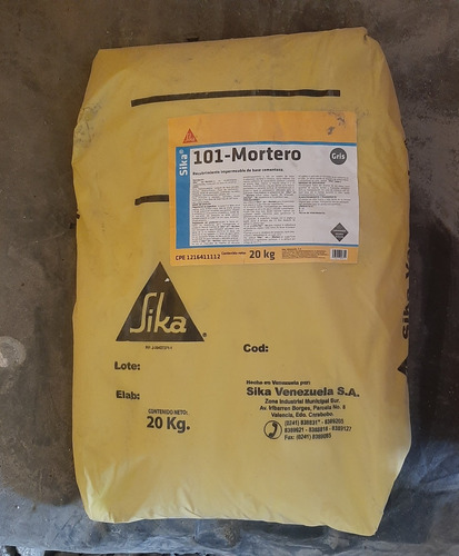 Sika 101 Mortero Impermeable Sacos De 20kg